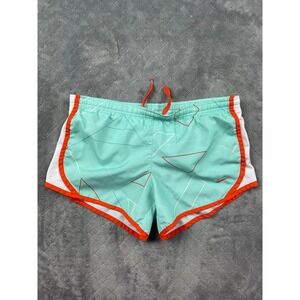 Nike Dri-FIT Womens Running Shorts Teal Orange Geometric Print Size M 0687
